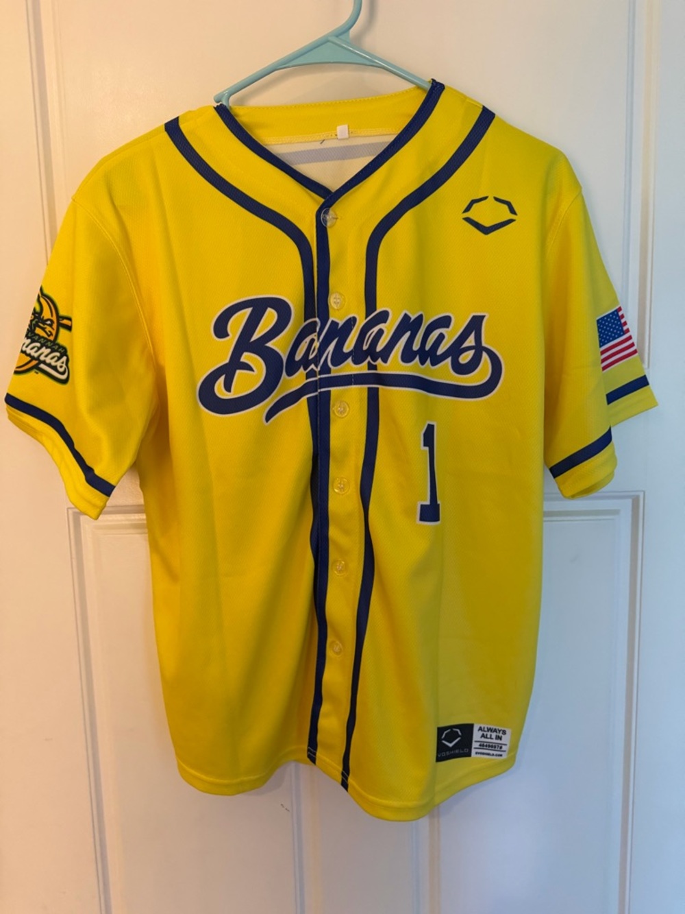 Savannah Bananas baseball jersey. Youth XL. NWOT